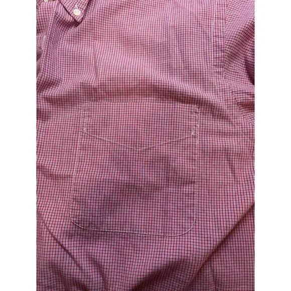 Lauren Ralph Lauren Dress Shirt Mens 16 36/37 Red White Gingham Check Cotton L/S - Picture 7 of 11